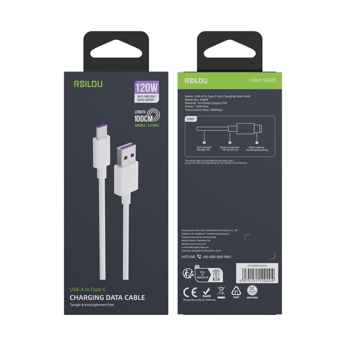 R2009 - Usb A to C  Fast Charging Data Cable - 100 CM image